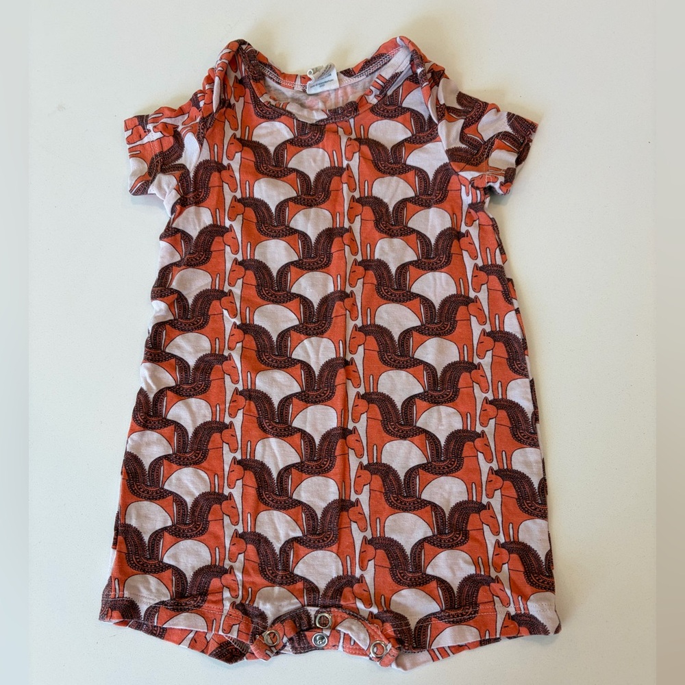 kate quinn Horse Print Baby Romper